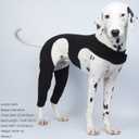 ROZKITCH Dog Sleeve for Rear Right Left Leg, Adjustable Pet Prevent Licking Wound Elbow Protector, Dog Recovery Suit Cone Collar Alternative for Sprain ACL CCL Arthritis Joint Care Black XL (Black, XL)