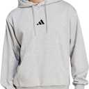adidas mens Essentials Feelcozy Fleece Hoodie (Medium Tall, Medium Grey Heather/Black)