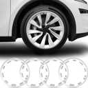 Wheel Rim Protector for Tesla Model Y Juniper 20 Helix Wheels, 4PCS ABS Anti-Curb Scratch Guard, Silver Rim Edge Trim, No-Drill Snap-On Installation, for Model Y 2026 Accessories