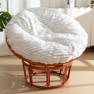 HIGOGOGO Papasan Chair Cushion with Thick Corduroy Cover (Without Chair), Supportive Cushion, Beige, 48 x 48 Inch