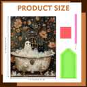 Yeaqee Halloween Ghost Diamond Painting Kits for Adults and Beginners DIY 5D Full Round Drill Halloween Ghost Flower Diamond Art Kit, Painting Gem Art and Crafts Home Wall Decor, 12 x 16 Inch