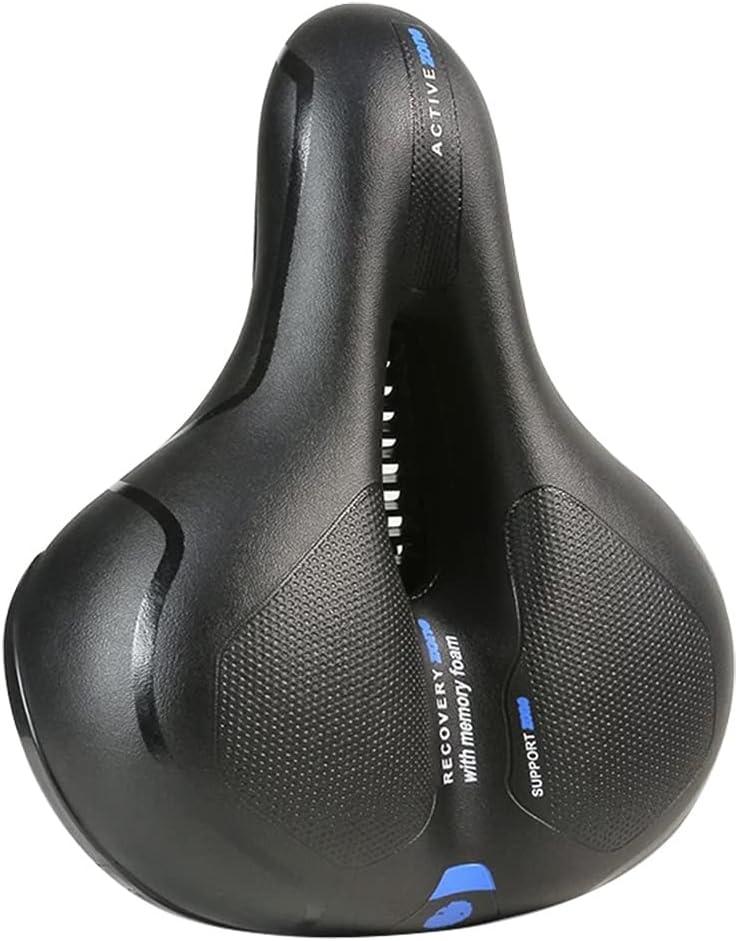 Bike Seat Saddle Bicycle Seat Cushion Soft PU Leather Non-Slip Bicycle Saddle Breathable Replace Mountain Bike Seat, Road Bike Seat, Folding Bikes and Most Other Bicycles (Black&Blue)