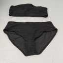 Blooming Jelly Pleated Textured High Waist Bikini 2 Pc Swimsuit Womens, Black XXL