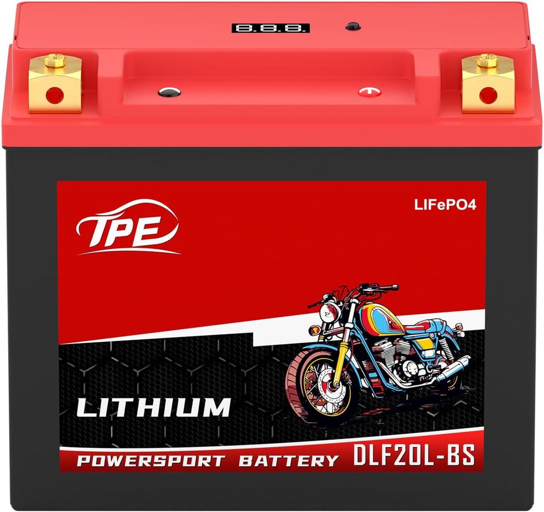 TPE Lithium DLF20L-BS,12.8V 10AH 850CCA Motorcycle Battery Powersport Battery for ATV, Jet Ski, Scooter, PWC & More