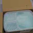 4 Pack Bento Lunch Box Set 3 Compartment Food Storage Containers Wheat Straw Meal Prep Lunch Box Plastic Food Storage Containers, Microwave and Dishwasher Safe (light colour)