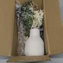 Mkono Small Artificial Flowers in Ceramic Vase 13.5" Centerpieces Coffee Table Decor, Silk Flower Arrangements for Home Decor Indoor Fake Flower Bouquet for Bathroom Dining Room Kitchen Wedding Blue