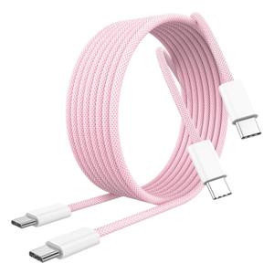MFi Certified] iPhone 17 16 15 Charger Cord 6FT, 2 Pack 60W USB C to USB C Charging Cable Cord Long for iPhone 17/17 Pro/17 Pro Max/Air/16/16 Pro/16 Pro Max/15/15 Pro Max, iPad Pro/Air/Mini, Pink