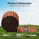 Land Guard Corrugated Garden Edging Border, 12"50' Landscape Paver Edging, Tall Landscape Edging, Fence for Garden, Flower Bed, Lawn and Landscape Edging (Red Rust)