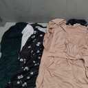 Maternity Shirts 3 Packs Flying Short Sleeve Nursing Tops Pregnancy Clothes.Large (Full Dark Green, Pink And One Black With Flowers)