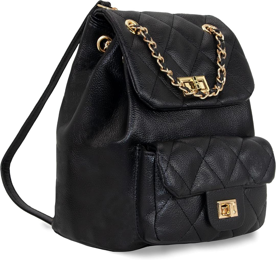 Crossbody Bag for Women Soft PU Leather Handbag Womens Hobo Shoulder bag with Wallet Diamond Plaid (Backpack Black)