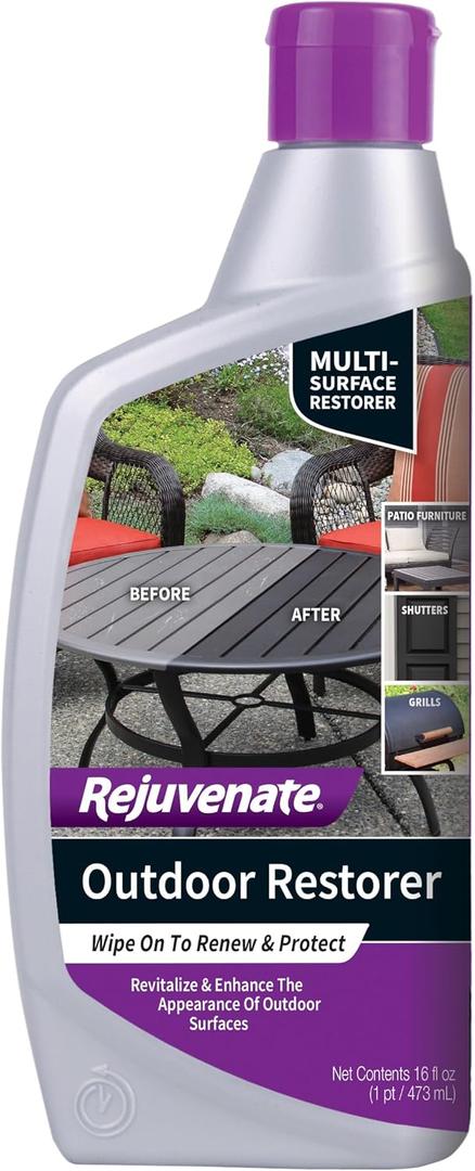 Rejuvenate Outdoor Restorer, 16 Ounces, Restores Faded and Weathered Outdoor Surfaces Such As Patio Furniture, Shutters, Siding And Grills