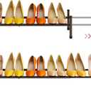Tajsoon Expandable Shoe Rack for Closet 1 Tier, 28-41Adjustable & Stackable Shoe Shelf Storage, Metal Shoe Rack Organizer for Front Door Entrance, Closet, Garage, Entryway, Bronze