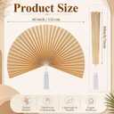 60'' Large Wall Fan Decor Bamboo Hanging Fan, Beige, Boho