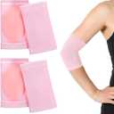 2 Pairs Elbow Moisturizing Sleeve for Women, Soft Gel Cover Elbow Protector Sleeves Elastic Gel Pads for Moisturizing Dry Cracked Skin Care