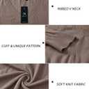 Arach&Cloz Women's Soft V Neck Long Sleeve Fall Casual Regular Fit Sweater Tops (Nutmeg)