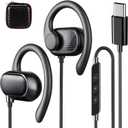 USB C Earbuds Wired Open Ear Headphones for iPhone 17 16 Pro 16e 15/Samsung S26 S25 Ultra S24 S23,Over Ear Earbuds with Ear Hooks&Microphone C Plug Sports Corded Headset for iPad 10 11/Android Running
