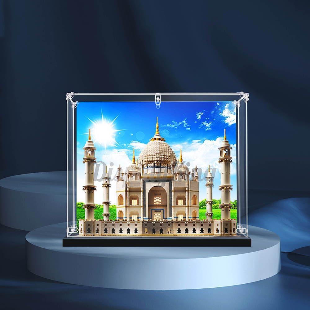 Acrylic Display case with Screw for Lego Taj Mahal 10256- 3mm Thickness (Lego Set is not Included) (with Theme Background)