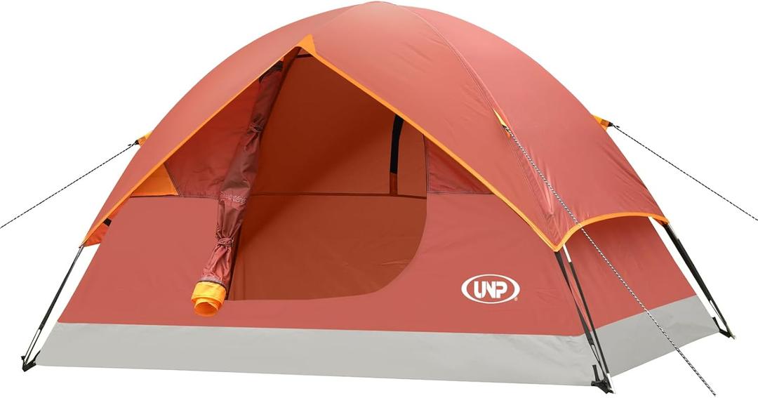 unp 6 Person 4 Season Dome Tent, Easy to Set Up for Camping & Hiking, Lightweight & Portable, Green (Red)