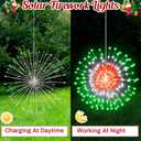 3 Set Christmas Solar Firework Lights Outdoor 120 LED 8 Modes Waterproof LED Hanging Fairy Lights for Christmas Garden Patio Yard Holiday Decoration(Multicolor,Double Style)