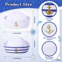 SATINIOR 6 Pieces Yacht Captain Sailor Hat Navy White Ship Boat Caps Costumes for Halloween Dressing up Party Adult Men Women