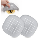 Hair Drain Catcher,Square Drain Cover for Shower Silicone Hair Stopper with Suction Cup,Easy to Install Suit for Bathroom,Bathtub,Kitchen 2 Pack (Sliver Grey)
