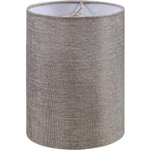 Aspen Creative 31613 Transitional Drum Shape Spider Construction Lamp Shade in Stone Grey & Gold, (8" x 8" x 11")