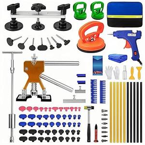 Dent Puller Kit, Paintless Dent Removal Kit for Dent Repair, Dent Repair Kit with Golden Lifter, Slide Hammer TBar, Bridge Puller, Car Dent Puller Tool for Auto Hail Damage Door Ding