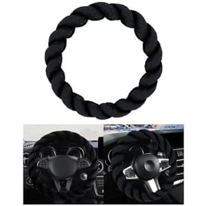Alieemo Luxury Fluffy Winter Car Steering Wheel Cover for Women Soft Warm Plush Cute Auto Accessories for Vehicle, Sedan,Universal,Fuzzy,Black,Anti Slip (Black)