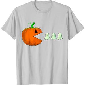 Halloween Pumpkin Funny Ghosts Boys Kids Women Men T-Shirt, Small