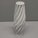 White Sculptural Ceramic Vase, Modern Irregular Shape Decorative Vase for Home Decor, Minimalist Artistic Tabletop Centerpiece for Living Room Bedroom Office