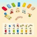 Hape Dynamo Wooden Domino Set Award Winning Domino Racing Building Block Set for Kids, 107 Solid Pieces of Fun Filled Racing, Building and Stacking