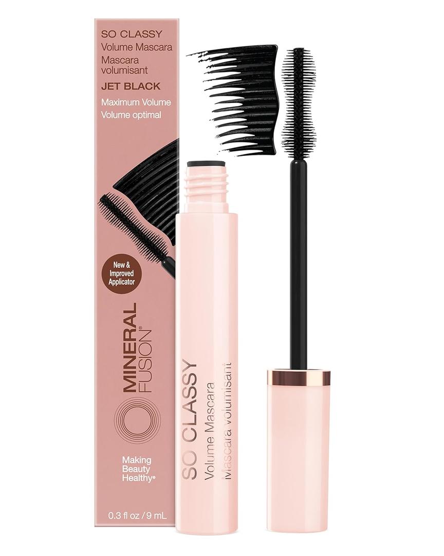 Mineral Fusion So Classy Volume Mascara (Black) - Voluminous Formula For Appearance of Fuller Lashes - Hypoallergenic, No Flaking or Caking, Smudge-Proof Formula - With Peptides & Vitamin B (0.3 Fl Oz (Pack of 1))