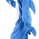 dressfan Cartoon Unisex Animal Grey Shark Costume Pajamas Adult Kids Teen Women Men (XX-Large, Dark Blue)