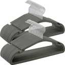 SONGMICS Velvet Hangers 50 Pack, Non-Slip Clothes Hangers, 17 x 8.3 Inches, Coat Hangers with Wide Shoulder Notches, Pants Bar, 360 Swivel Hook, Space-Saving, for Closet, Gray UCRF039G02