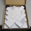 Avant Decor 8 Tiles | Stone Composite Herringbone | Peel and Stick Kitchen Backsplash Stick On Wall Easy DIY Installation 11.25" x 11.53" (Calacatta)