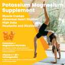 3 x Potassium Magnesium Gummies - High Absorption Magnesium Glycinate & Potassium Citrate Plus Omega 3, B6, D3, K2 & Calcium - Chewable Gummy for Leg Cramps, Immunity & Energy Orange 120 Gummies