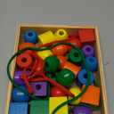 Melissa & Doug Primary Lacing Beads  30 Wooden Beads for Crafts & 2 Laces in Toy Storage Box, Small Beads for Kids Arts and Crafts Kits, Preschool Learning Toys for Girls & Boys Ages 3+