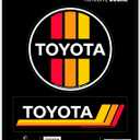 Toyota Logo Adhesive Vinyl Decals - Fun Toyota Stickers for Car, Laptop, or Water Bottle, 1 Pack (2 Count) (Black)