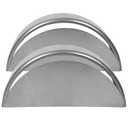 ECOTRIC Round Alloy Steel Trailer Fenders W/Fender Backs 32-1/8"x 9-1/8" x 14-3/8"Fit 14"-16" Wheels Compatible with Car Hauler Cargo Utility Trailer Landscape Trailer 2 Pack Bare Metal