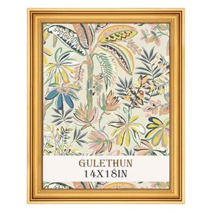 GULETHUN 14x18 Frame, Transitional Modern Design Picture Frames, 14 by 18 Rustic Poster Frame for Home Decor, Gold Vintage Photo Frame, Horizontal or Vertical Display, Choose Size & Color