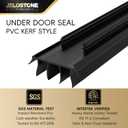 2-Pack 36" Kerf-in Door Bottom Seal Replacement, Multi-Fin Weather Stripping for Exterior Doors, Intertek Verified Non-Toxic Materials, Easy Install, Black, KS-MD2453