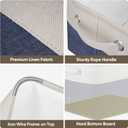 BALEINE 2 Pack Fabric Closet Storage Bins for Shelves, Linen Closet Organizers and Storage, Decorative Baskets for Organizing, Shelf, Clothes, Home, Office (Navy Blue, 12"x8"x8")