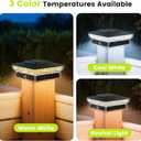 Solar Post Cap Lights 12 Packs for 4x4 Wooden/Vinyl Posts, IP65 Waterproof Fence Post Solar Lights with Warm/Cool/Neutral Lighting, Outdoor Post Lights for Garden, Patio, Porch- Black
