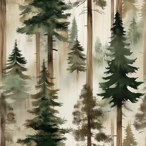 Vintage Brown Forest Tree Wallpaper Self Adhesive Peel and Stick Watercolor Whimsical Mountain Botanical Leaf Paper Removable Waterproof for Bedroom Renter Friendly 17.71"x 236.2"