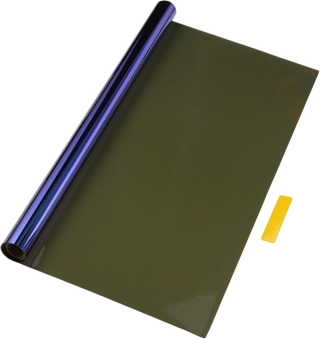 Car Window Tint Film Heat UV Blocking Sun Protection Anti-Glare Privacy Film Chameleon 25'' Inch x 20ft Blue Purple VLT 17% IRR 93% UVR 99.5%