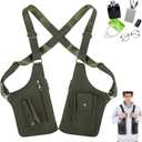 Tactical Double Shoulder Armpit Bag,Anti-Pickpocket Hidden Strap Wallet,Adjustable Leather Armor Crossbody Pack Multi-Pocket
