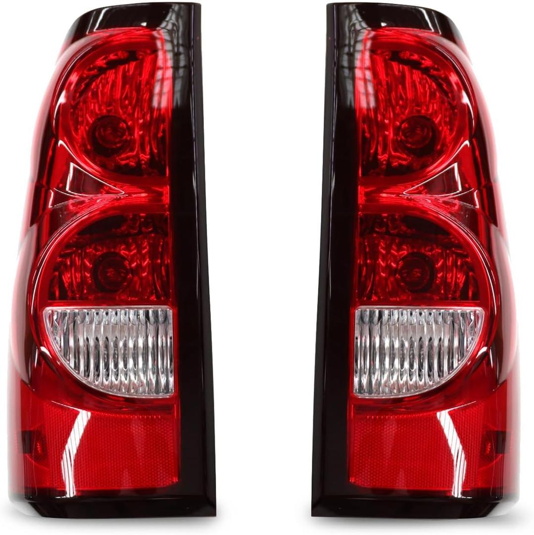 Tail Lights Assembly W/Bulbs Brake Lamps GM2800174 GM2801174 Compatible with 2003-2006 Silverado 1500 2500 3500 HD Driver and Passenger Side