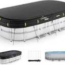 UIRWAY 18x33 FT Winter Oval Pool Cover with Reflective Strips