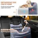 Dog Car Seat - Memory Foam Dog Booster Seat for Small Dogs Up to 25lbs-Elevated Pet Car Seat with Storage Pockets and Dog Seat Belt-Soft Pet Travel Bed for Front & Back Seats-Removable Washable-Grey
