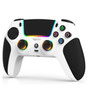 SFGSUP Wireless Controller for PS5/PC/MAC/iOS/Android/Steam Deck, With Hall Effect Joystick&Trigger/8 RGB Lighting/Turbo/Dual Vibration/Programmable/Headset Jack/Touchpad/1500 mAh Battery, White&Black